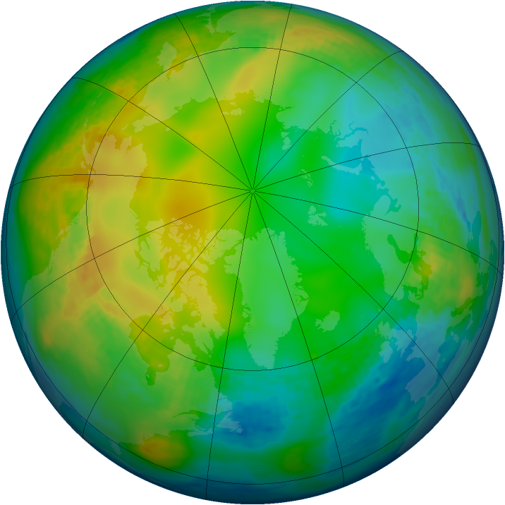 Arctic ozone map for 12 December 1993